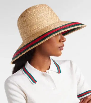 Gucci Web Stripe woven sun hat | Thumbnail 5