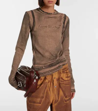 Acne Studios Printed cotton-blend T-shirt | Thumbnail 2 Acne Studios Printed cotton-blend T-shirt | Thumbnail 2