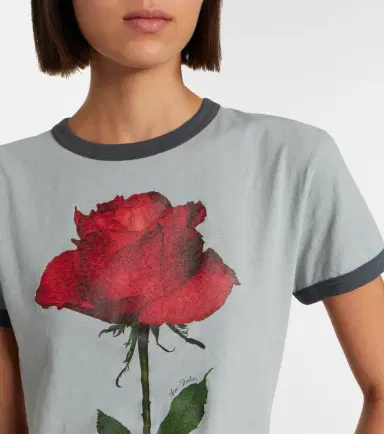 Acne Studios Printed cotton-blend T-shirt | Thumbnail 2 Acne Studios Printed cotton-blend T-shirt | Thumbnail 2