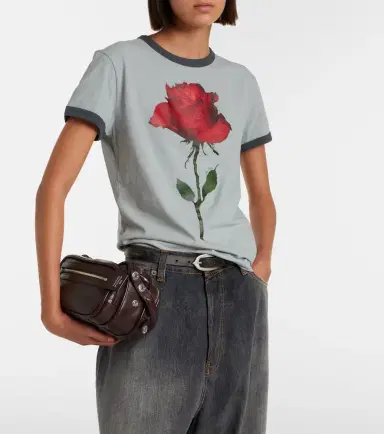 Acne Studios Printed cotton-blend T-shirt | Thumbnail 5 Acne Studios Printed cotton-blend T-shirt | Thumbnail 5