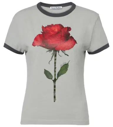Acne Studios Printed cotton-blend T-shirt | Thumbnail 1 Acne Studios Printed cotton-blend T-shirt | Thumbnail 1