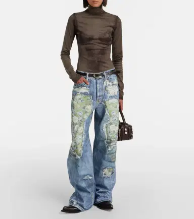 Acne Studios Printed wide-leg jeans | Thumbnail 2 Acne Studios Printed wide-leg jeans | Thumbnail 2