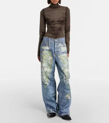 Acne Studios Printed wide-leg jeans | Thumbnail 7 Acne Studios Printed wide-leg jeans | Thumbnail 7