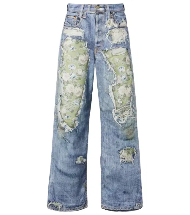Acne Studios Printed wide-leg jeans