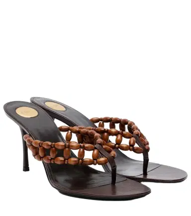Saint Laurent Zine beaded thong sandals | Thumbnail 1 Saint Laurent Zine beaded thong sandals | Thumbnail 1