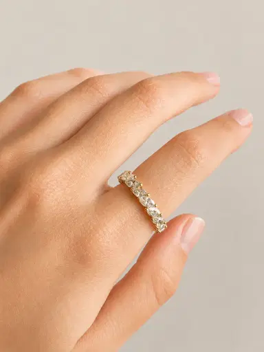 Wish Fine Jewelry 3.33ct Diamond 18K Gold Pear Eternity Ring | Thumbnail 2 Wish Fine Jewelry 3.33ct Diamond 18K Gold Pear Eternity Ring | Thumbnail 2