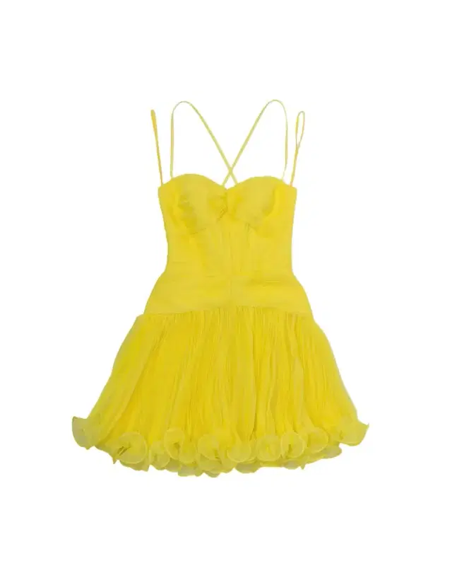 The Canary micropleated cocktail dress