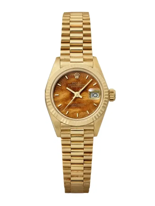 + Rolex Vintage 1983 Datejust 26mm 18-karat Gold And Wood Watch, Ref. No. 6917 (fits Up To 6.25'' Wrist)