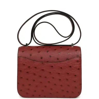 HERMÈS Hermes Constance 18 Rouge H Ostrich Palladium Hardware | Thumbnail 4 HERMÈS Hermes Constance 18 Rouge H Ostrich Palladium Hardware | Thumbnail 4