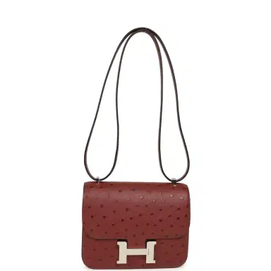 HERMÈS Hermes Constance 18 Rouge H Ostrich Palladium Hardware | Thumbnail 7 HERMÈS Hermes Constance 18 Rouge H Ostrich Palladium Hardware | Thumbnail 7