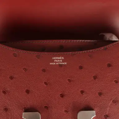 HERMÈS Hermes Constance 18 Rouge H Ostrich Palladium Hardware | Thumbnail 8 HERMÈS Hermes Constance 18 Rouge H Ostrich Palladium Hardware | Thumbnail 8