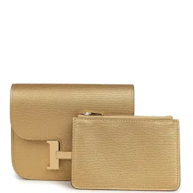 HERMÈS Hermes Constance Slim Wallet Dore Chevre Chamkilight Permabrass Hardware | Thumbnail 7