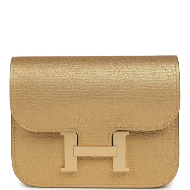 HERMÈS Hermes Constance Slim Wallet Dore Chevre Chamkilight Permabrass Hardware | Thumbnail 1