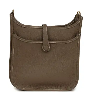 HERMÈS Hermes Evelyne 23 Etoupe Clemence Gold Hardware | Thumbnail 4 HERMÈS Hermes Evelyne 23 Etoupe Clemence Gold Hardware | Thumbnail 4