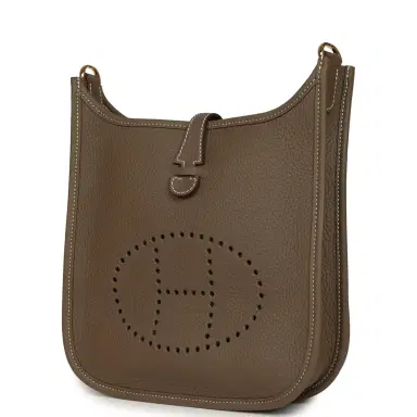 HERMÈS Hermes Evelyne 23 Etoupe Clemence Gold Hardware | Thumbnail 5 HERMÈS Hermes Evelyne 23 Etoupe Clemence Gold Hardware | Thumbnail 5