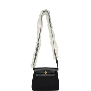 HERMÈS Hermes Herbag Zip 20 Mini Black Toile Militaire Canvas and Black Vache Hunter Gold Hardware | Thumbnail 7 HERMÈS Hermes Herbag Zip 20 Mini Black Toile Militaire Canvas and Black Vache Hunter Gold Hardware | Thumbnail 7