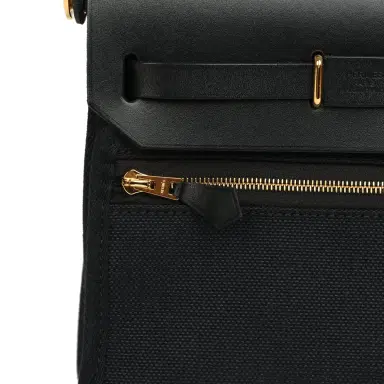 HERMÈS Hermes Herbag Zip 20 Mini Black Toile Militaire Canvas and Black Vache Hunter Gold Hardware | Thumbnail 10 HERMÈS Hermes Herbag Zip 20 Mini Black Toile Militaire Canvas and Black Vache Hunter Gold Hardware | Thumbnail 10