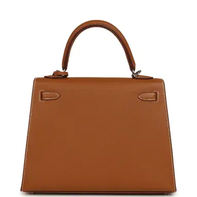 HERMÈS Hermes Kelly Sellier 25 Gold Epsom Palladium Hardware | Thumbnail 4 HERMÈS Hermes Kelly Sellier 25 Gold Epsom Palladium Hardware | Thumbnail 4
