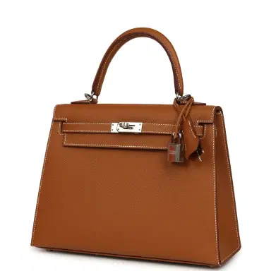 HERMÈS Hermes Kelly Sellier 25 Gold Epsom Palladium Hardware | Thumbnail 5 HERMÈS Hermes Kelly Sellier 25 Gold Epsom Palladium Hardware | Thumbnail 5