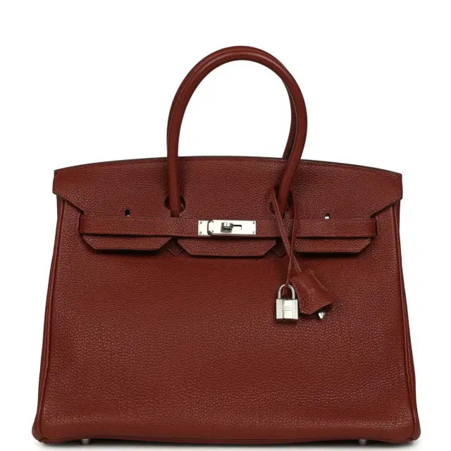hermes Pre-owned Hermes Birkin 35 Brique Togo Palladium Hardware