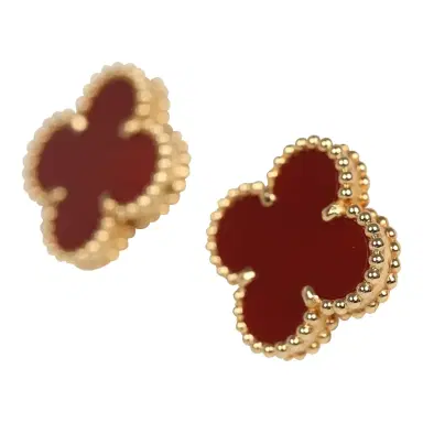 Van Cleef & Arpels Pre-owned Van Cleef & Arpels Vintage Alhambra Motif Earrings Carnelian 18K Yellow | Thumbnail 4 Van Cleef & Arpels Pre-owned Van Cleef & Arpels Vintage Alhambra Motif Earrings Carnelian 18K Yellow | Thumbnail 4