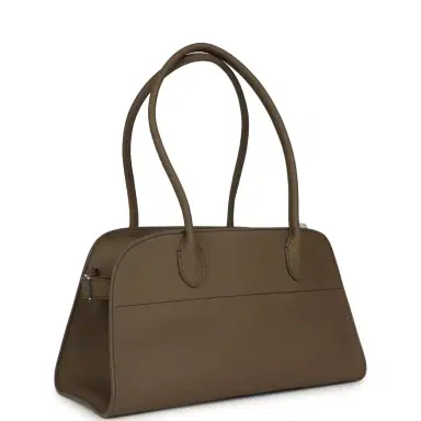 The Row The Row Margaux Shoulder 12 Bag Smoked Taupe Calfskin Silver Hardware | Thumbnail 2 The Row The Row Margaux Shoulder 12 Bag Smoked Taupe Calfskin Silver Hardware | Thumbnail 2