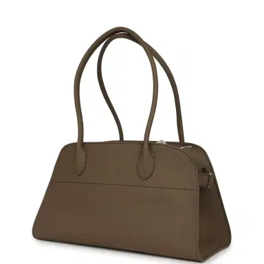 The Row The Row Margaux Shoulder 12 Bag Smoked Taupe Calfskin Silver Hardware | Thumbnail 5 The Row The Row Margaux Shoulder 12 Bag Smoked Taupe Calfskin Silver Hardware | Thumbnail 5