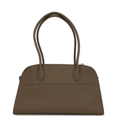 The Row The Row Margaux Shoulder 12 Bag Smoked Taupe Calfskin Silver Hardware | Thumbnail 1 The Row The Row Margaux Shoulder 12 Bag Smoked Taupe Calfskin Silver Hardware | Thumbnail 1