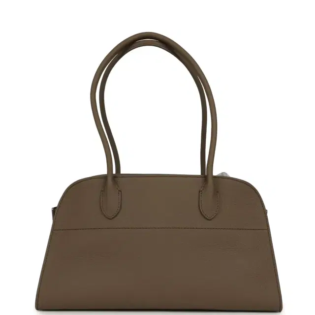 The Row The Row Margaux Shoulder 12 Bag Smoked Taupe Calfskin Silver Hardware