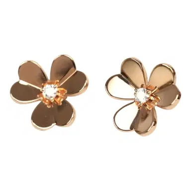 Van Cleef & Arpels Van Cleef & Arpels Small Frivole Earrings Diamond 18K Rose Gold Hardware | Thumbnail 3 Van Cleef & Arpels Van Cleef & Arpels Small Frivole Earrings Diamond 18K Rose Gold Hardware | Thumbnail 3