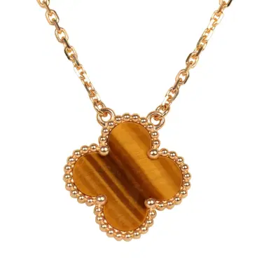 Van Cleef & Arpels Van Cleef & Arpels Vintage Alhambra Pendant Necklace Tiger Eye 18K | Thumbnail 2 Van Cleef & Arpels Van Cleef & Arpels Vintage Alhambra Pendant Necklace Tiger Eye 18K | Thumbnail 2