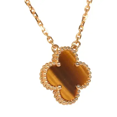 Van Cleef & Arpels Van Cleef & Arpels Vintage Alhambra Pendant Necklace Tiger Eye 18K | Thumbnail 3 Van Cleef & Arpels Van Cleef & Arpels Vintage Alhambra Pendant Necklace Tiger Eye 18K | Thumbnail 3