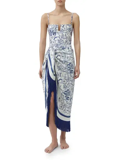 Simkhai Women's Russo Printed Fringe Pareo | Thumbnail 2 Simkhai Women's Russo Printed Fringe Pareo | Thumbnail 2