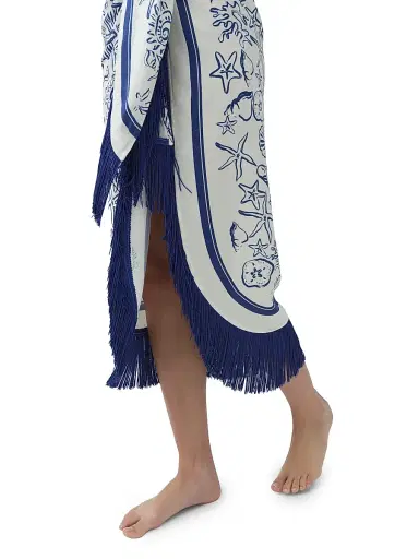 Simkhai Women's Russo Printed Fringe Pareo | Thumbnail 4 Simkhai Women's Russo Printed Fringe Pareo | Thumbnail 4