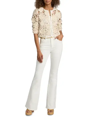 Ramy Brook Women's Adelynn Textured Floral Cotton-Blend Jacket - Ivory - Size Large | Thumbnail 2