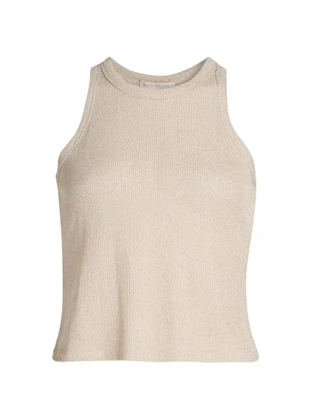 Ramy Brook Women's Ella Metallic Knit Tank Top - Gold
