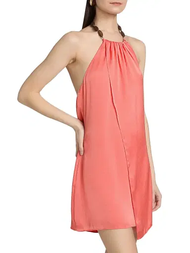 Ramy Brook Women's Halo Surplice Halter Minidress - Coral | Thumbnail 4 Ramy Brook Women's Halo Surplice Halter Minidress - Coral | Thumbnail 4