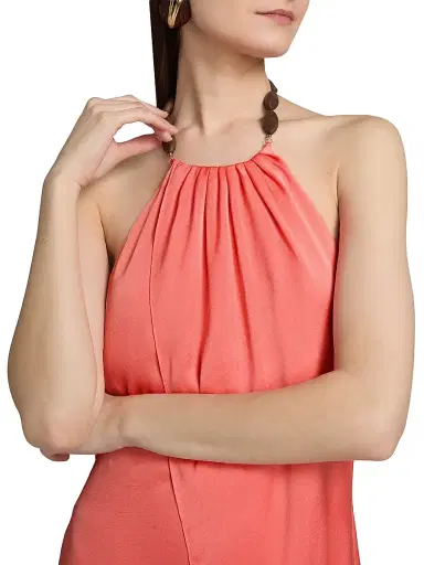 Ramy Brook Women's Halo Surplice Halter Minidress - Coral | Thumbnail 6 Ramy Brook Women's Halo Surplice Halter Minidress - Coral | Thumbnail 6