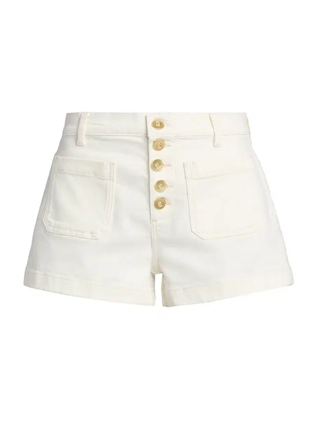 Ramy Brook Women's Cindy Button-Fly Denim Shorts - White