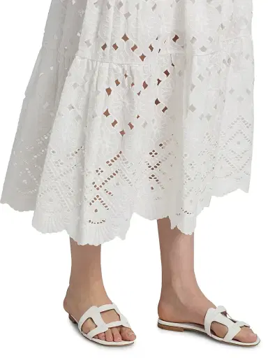 Cara Cara Women's Melanie Tiered Cotton Midi-Skirt - Trellis Eyelet White - Size XL | Thumbnail 6 Cara Cara Women's Melanie Tiered Cotton Midi-Skirt - Trellis Eyelet White - Size XL | Thumbnail 6