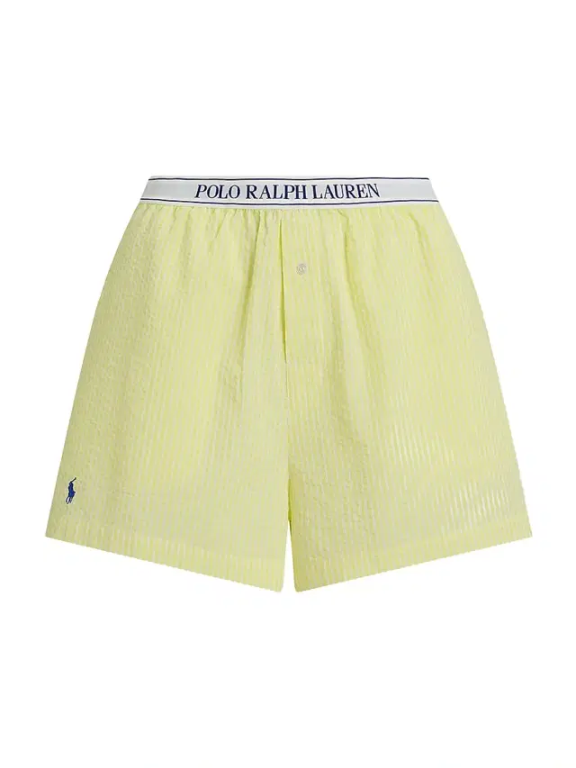Polo Ralph Lauren Women's Seersucker Logo Waistband Boxer Shorts - Lemon Verbina