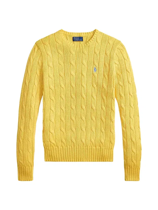 Polo Ralph Lauren Women's Cable-Knit Cotton Sweater - Beach Yellow