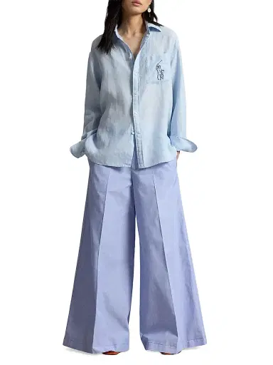 Polo Ralph Lauren Women's Big Pony Linen Oversized Shirt - Cold Springs - Size Large | Thumbnail 2 Polo Ralph Lauren Women's Big Pony Linen Oversized Shirt - Cold Springs - Size Large | Thumbnail 2