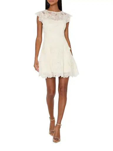 Milly Women's Myla 3D Floral-Embroidered Minidress - Ecru - Size 12 | Thumbnail 2