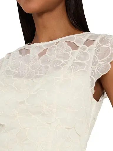 Milly Women's Myla 3D Floral-Embroidered Minidress - Ecru - Size 12 | Thumbnail 6