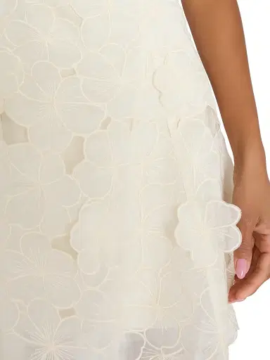 Milly Women's Myla 3D Floral-Embroidered Minidress - Ecru - Size 12 | Thumbnail 7