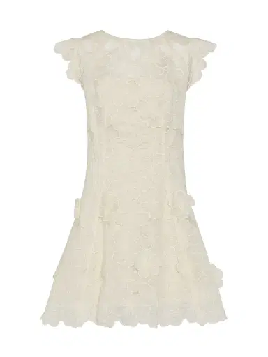 Milly Women's Myla 3D Floral-Embroidered Minidress - Ecru - Size 12 | Thumbnail 1