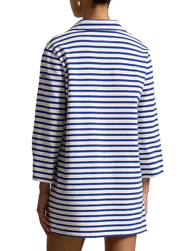 Polo Ralph Lauren Women's Striped Cotton Mini-Shirtdress - Deckwash White | Thumbnail 4
