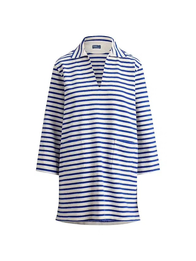 Polo Ralph Lauren Women's Striped Cotton Mini-Shirtdress - Deckwash White