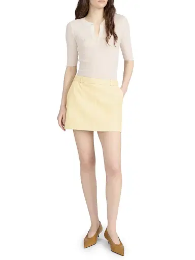 Frame Women's A-Line Leather Miniskirt | Thumbnail 2